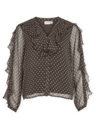 μπλούζα vila top harley - chocolate brown/white |
