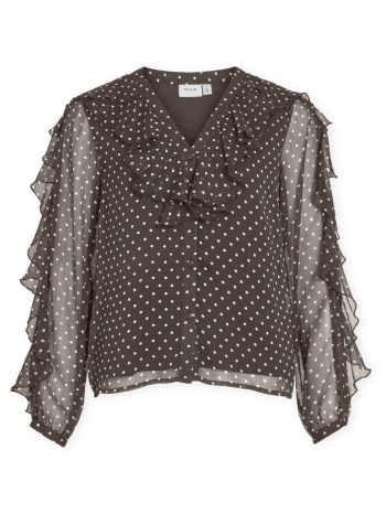 μπλούζα vila top harley - chocolate brown/white |