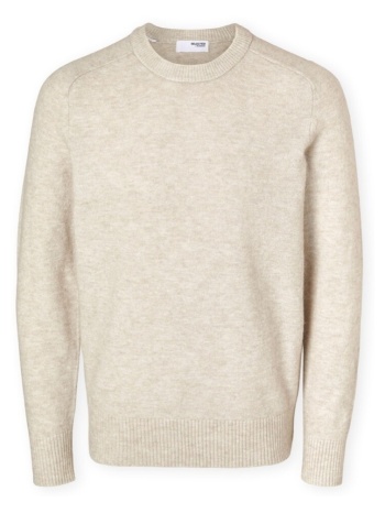 πουλόβερ selected noos rai knit - oatmeal |