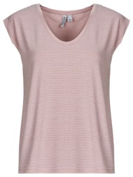 t-shirt με κοντά μανίκια pieces pcbillo tee lurex stripes