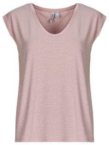 t-shirt με κοντά μανίκια pieces pcbillo tee lurex stripes