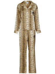 πιτζάμα/νυχτικό juicy couture tamzin cheetah satin shirt pant set