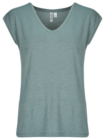 t-shirt με κοντά μανίκια pieces pcbillo tee lurex stripes
