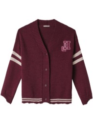 ζακέτα hinnominate cardigan con rotture, righe e patch college |