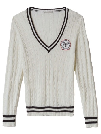 πουλόβερ hinnominate maglia scollo a v con trecce e patch σε προσφορά