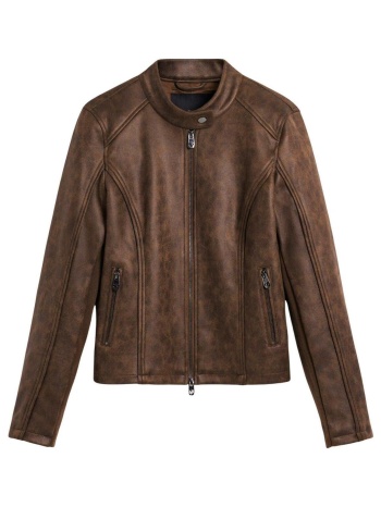 δερμάτινο μπουφάν desigual chaq_sand 26swew10 | σε προσφορά