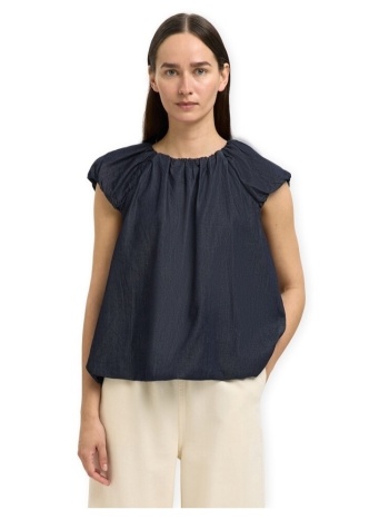 μπλούζα selected w frillo top - dark blue denim |