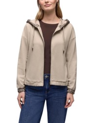 ζακέτα street one silk look hoody jacket w.printed details 324573 |
