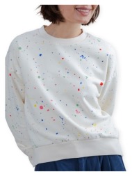 φούτερ brava fabrics splash paint rounded sweatshirt - ecru |