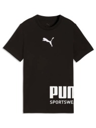 t-shirt με κοντά μανίκια puma sport graphic tee b |