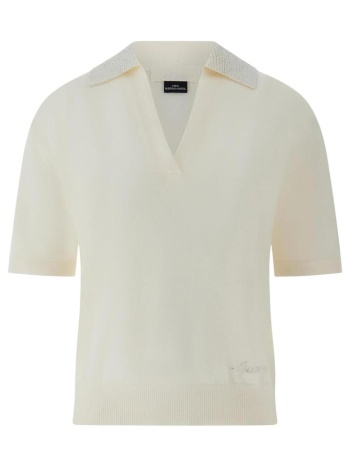 t-shirt με κοντά μανίκια guess ss rhinestones polo stormi