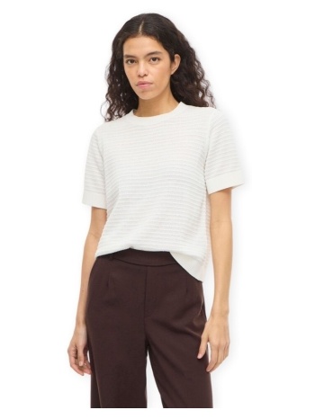 μπλούζα vila noos top lollo - white alyssum |