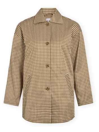 παλτό vila peary check jacket - snow white/tapenade |