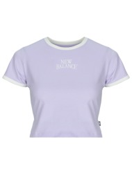 t-shirt με κοντά μανίκια new balance linear heritage ringer tshirt