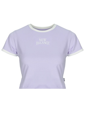 t-shirt με κοντά μανίκια new balance linear heritage ringer