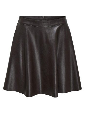 κοντές φούστες only onluna faux leather flare mini skirt