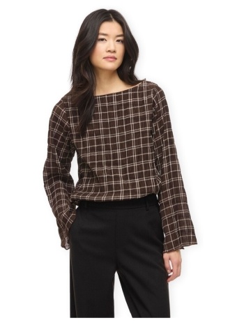 μπλούζα vila top ebla - coffe bean/birch |