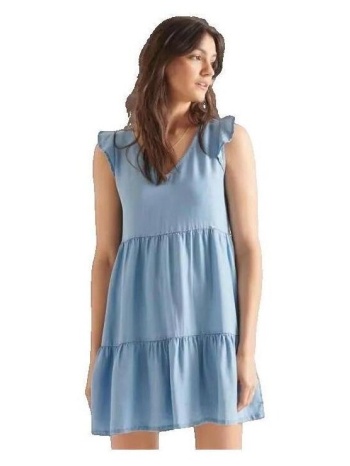 κοντά φορέματα superdry robe tinsley à volants bleu