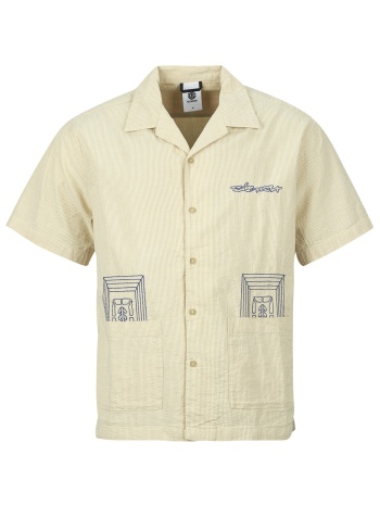 πουκάμισο με κοντά μανίκια element seersucker embroidery s