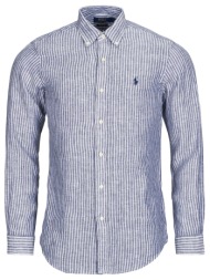 πουκάμισο με μακριά μανίκια polo ralph lauren chemise rayee coupe droite en lin