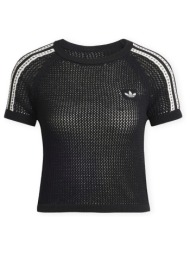 t-shirt με κοντά μανίκια adidas t-shirt crochet - black |