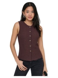 μπλούζα only noos top ilse - deep mahogany |