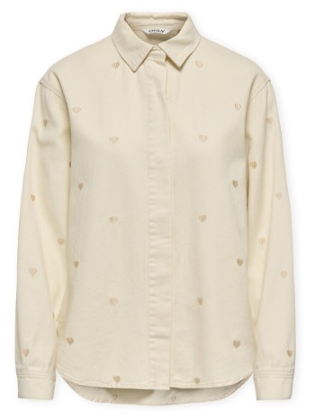 πουκάμισα only vera heart shirt - ecru |