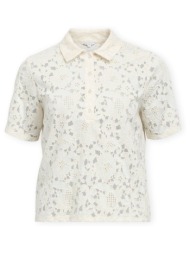 πόλο με κοντά μανίκια object bianca shirt - white sand |