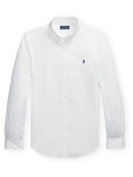πουκάμισο με μακριά μανίκια polo ralph lauren oxford custom fit shirt - white |