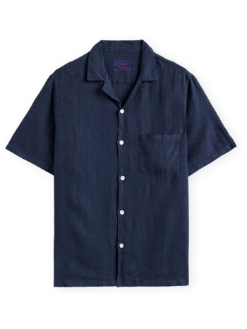 πουκάμισο με κοντά μανίκια portuguese flannel linen camp