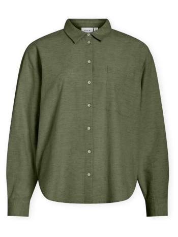 πουκάμισα vila noos prisilla loose shirt - olivine |