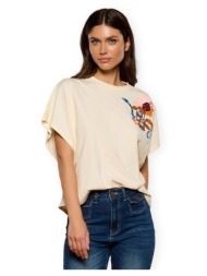 t-shirt με κοντά μανίκια minueto top scilla - ecru |