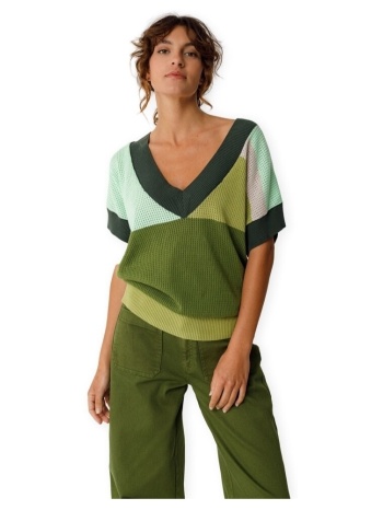 πουλόβερ skfk gaxe-gots knit - dark green |