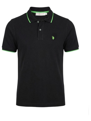 πόλο με κοντά μανίκια u.s polo assn. black us43 197027 |