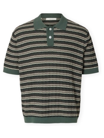 πόλο με κοντά μανίκια selected dane knit - balsam