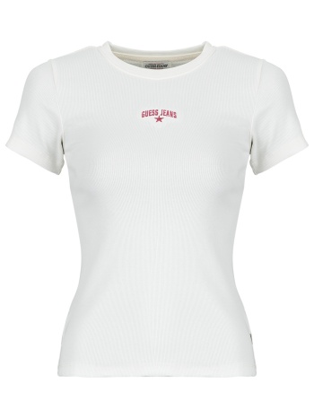 t-shirt με κοντά μανίκια guess gj ss cn rib embro