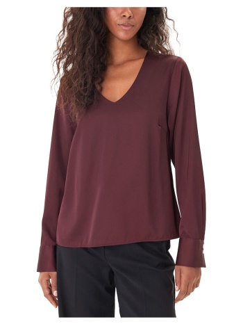 μπλουζάκια με μακριά μανίκια only onlmika satin v neck