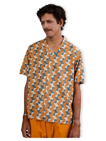 πουκάμισο με κοντά μανίκια brava fabrics big tiles aloha