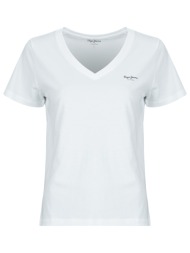 t-shirt με κοντά μανίκια pepe jeans mae v neck