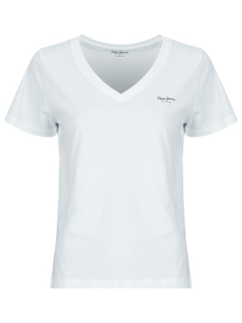 t-shirt με κοντά μανίκια pepe jeans mae v neck