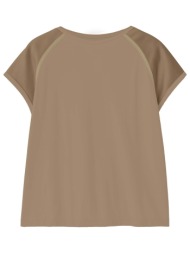 t-shirt με κοντά μανίκια deha satin sleeve top |