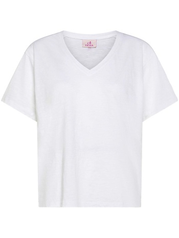 t-shirt με κοντά μανίκια deha flamme` v-neck wide t-shirt |