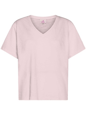 t-shirt με κοντά μανίκια deha flamme` v-neck wide t-shirt |