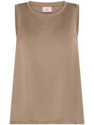 αμάνικα/t-shirts χωρίς μανίκια deha flared satin front top |