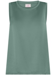 αμάνικα/t-shirts χωρίς μανίκια deha flared satin front top |