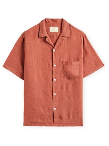 πουκάμισο με κοντά μανίκια portuguese flannel linen camp