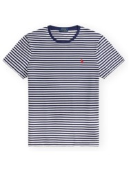 t-shirt με κοντά μανίκια polo ralph lauren custom slim fit striped t-shirt - navy/white |