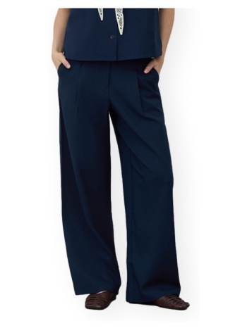 φαρδιά παντελόνια vila rosa trousers - navy blazer |