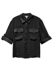 πουκάμισο με κοντά μανίκια aware fabiana shirt - black |