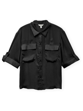 πουκάμισο με κοντά μανίκια aware fabiana shirt - black |